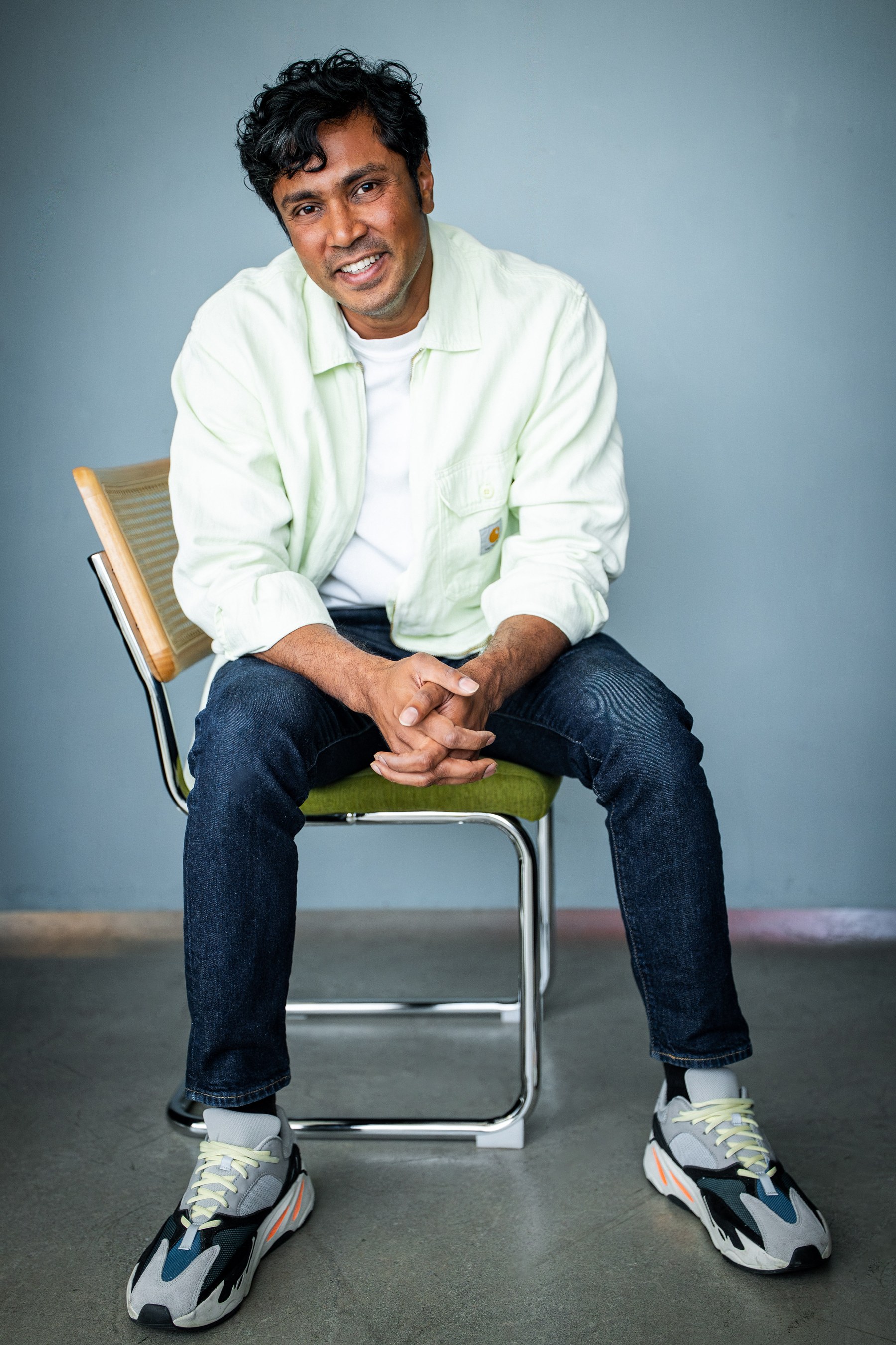 Abhinav Gopisetty seated in a light shirt